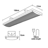 NNEDSZ BIO 2400W Outdoor Strip Heater, Electric Slimline Radiant Heat Bar Panel, 15A Plug