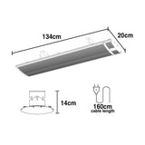 NNEDSZ 2 x BIO 2400W Outdoor Strip Heater, Radiant Electric Slimline Heat Bar Panel, 15A Plug