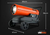 NNEDSZ UNIMAC 30KW Industrial Space Heater Diesel Blow Fan Portable Workshop Thermostat