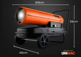 NNEDSZ UNIMAC 50KW Industrial Space Heater Diesel Blow Fan Portable Workshop Thermostat