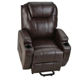 NNEDSZ FORTIA Electric Massage Lift Recliner Chair Faux Leather 8 Point Massage Heating, Dark Crimson