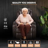 NNEDSZ FORTIA Electric Massage Lift Recliner Chair Faux Leather 8 Point Massage Heating, Dark Crimson