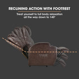 NNEDSZ FORTIA Electric Massage Lift Recliner Chair Faux Leather 8 Point Massage Heating, Dark Crimson