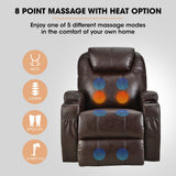 NNEDSZ FORTIA Electric Massage Lift Recliner Chair Faux Leather 8 Point Massage Heating, Dark Crimson