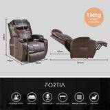 NNEDSZ FORTIA Electric Massage Lift Recliner Chair Faux Leather 8 Point Massage Heating, Dark Crimson