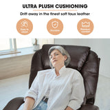 NNEDSZ FORTIA Electric Massage Lift Recliner Chair Faux Leather 8 Point Massage Heating, Dark Crimson