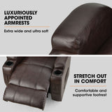 NNEDSZ FORTIA Electric Massage Lift Recliner Chair Faux Leather 8 Point Massage Heating, Dark Crimson