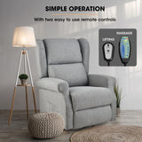 NNEDSZ FORTIA Electric Recliner Lift Heat Chair for Elderly, Massage, Heat Therapy, Aged Care, Grey