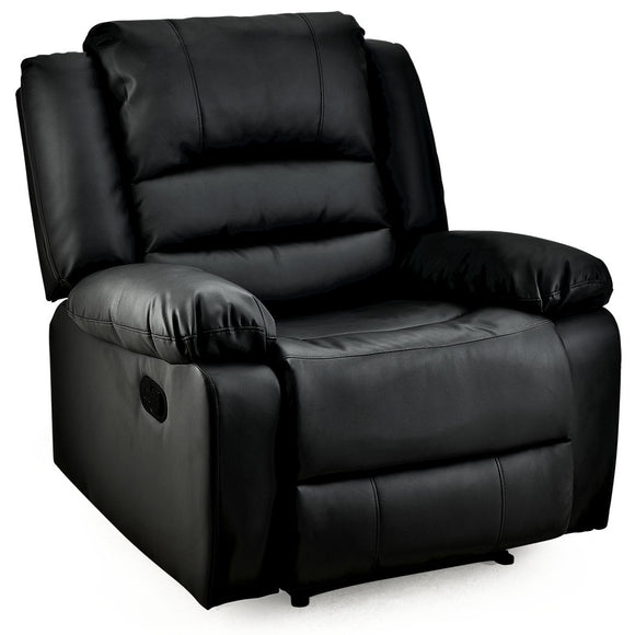 NNEDSZ FORTIA Luxury Recliner Lounge Chair, Single Faux Leather Armchair, for Home Theatre Cinema, Elderly, Black