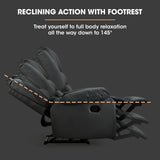 NNEDSZ FORTIA Luxury Recliner Lounge Chair, Single Faux Leather Armchair, for Home Theatre Cinema, Elderly, Black