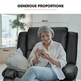 NNEDSZ FORTIA Luxury Recliner Lounge Chair, Single Faux Leather Armchair, for Home Theatre Cinema, Elderly, Black