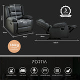 NNEDSZ FORTIA Luxury Recliner Lounge Chair, Single Faux Leather Armchair, for Home Theatre Cinema, Elderly, Black