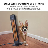 NNEDSZ THERMOMATE Electric Heater Indoor or Outdoor, 1200W, 2 Radiant Heat Settings, Oscillating, Safety Tipping Shut Off