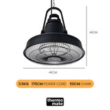 NNEDSZ THERMOMATE 1500W Hanging Outdoor Electric Patio Heater, Radiant Carbon Fiber Element, with Remote Control
