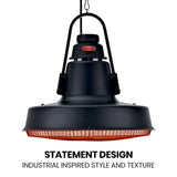 NNEDSZ THERMOMATE 1500W Hanging Outdoor Electric Patio Heater, Radiant Carbon Fiber Element, with Remote Control