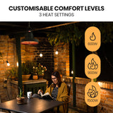 NNEDSZ THERMOMATE 1500W Hanging Outdoor Electric Patio Heater, Radiant Carbon Fiber Element, with Remote Control