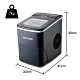 NNEDSZ POLYCOOL 2L Electric Ice Cube Maker Portable Automatic Machine w/ Scoop, Silver