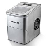 NNEDSZ POLYCOOL 12KG Electric Ice Cube Maker Portable 2L Automatic Machine, Silver