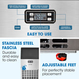 NNEDSZ POLYCOOL Commercial Ice Maker Machine, up to 45kg/24hr, Stainless Steel, Undercounter, Freestanding