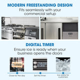 NNEDSZ POLYCOOL Commercial Ice Maker Machine, up to 45kg/24hr, Stainless Steel, Undercounter, Freestanding