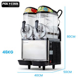 NNEDSZ POLYCOOL 24L Double Tank Commercial Slush Machine, Quality Donper Compressor, Frozen Slushy Maker