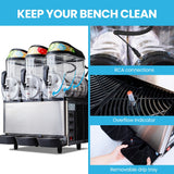 NNEDSZ POLYCOOL 36L Slushie Machine Granita Commercial Slush Slurpee Maker Slushy Juice