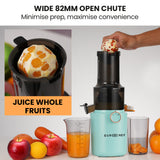 NNEDSZ EUROCHEF Cold Press Slow Juicer Machine, Large Chute, 200W, Seafoam Green