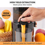 NNEDSZ EUROCHEF Cold Press Slow Juicer Machine, Large Chute, 200W, Charcoal Grey