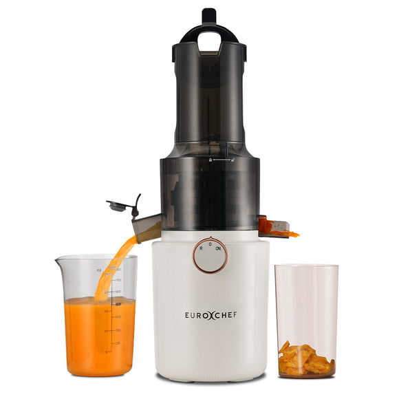 NNEDSZ EUROCHEF Cold Press Slow Juicer Machine, Large Chute, 200W, White