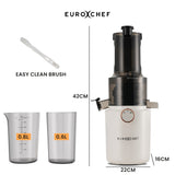 NNEDSZ EUROCHEF Cold Press Slow Juicer Machine, Large Chute, 200W, White