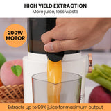 NNEDSZ EUROCHEF Cold Press Slow Juicer Machine, Large Chute, 200W, White
