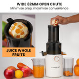 NNEDSZ EUROCHEF Cold Press Slow Juicer Machine, Large Chute, 200W, White
