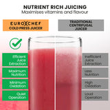 NNEDSZ EUROCHEF Cold Press Slow Juicer Machine, Large Chute, 200W, White