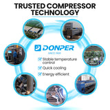 NNEDSZ POLYCOOL 36L Commercial Triple Tank Refrigerated Juice Dispenser, Quality Donper Compressor, Beverage, Drink, for Restaurants, Cafes
