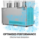 NNEDSZ POLYCOOL 36L Commercial Triple Tank Refrigerated Juice Dispenser, Quality Donper Compressor, Beverage, Drink, for Restaurants, Cafes