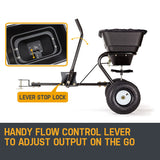 NNEDSZ PLANTCRAFT Tow Behind Broadcast Spreader 30kg 26L Seed Fertiliser Tow Rotary