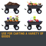 NNEDSZ PLANTCRAFT 250kg Poly Pull Dump Cart Garden Hand Trailer Wagon Lawn Wheelbarrow