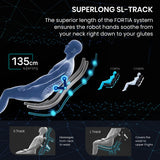 NNEDSZ FORTIA Cloud 9 MkII Electric Massage Chair Full Body Zero Gravity with Heat and Bluetooth Navy Blue/Cream