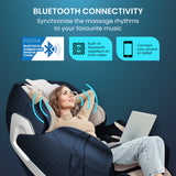 NNEDSZ FORTIA Cloud 9 MkII Electric Massage Chair Full Body Zero Gravity with Heat and Bluetooth Navy Blue/Cream