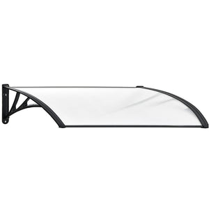 NNEDSZ SHADE SHIELD 1x1m Aluminium Exterior Awning, Black DIY External UV Rain Protection Clear Polycarbonate Canopy Cover