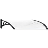 NNEDSZ SHADE SHIELD 1x1m Aluminium Exterior Awning, Black DIY External UV Rain Protection Clear Polycarbonate Canopy Cover