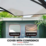 NNEDSZ SHADE SHIELD 1x1m Aluminium Exterior Awning, Black DIY External UV Rain Protection Clear Polycarbonate Canopy Cover