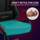 NNEDSZ Overdrive Gaming Chair, with Bluetooth Speakers, RGB LED Lights, Reclining Game Armchair, Black