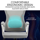 NNEDSZ FORTIA Ergonomic Mesh Office Chair Computer Seat with Headrest Adjustable Recline, White/Grey
