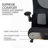 NNEDSZ FORTIA Ergonomic Office Desk Chair, Lumbar Support, Mesh Fabric, Adjustable Headrest, Retractable Armrests, Black