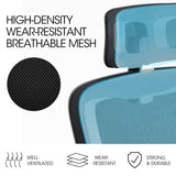 NNEDSZ FORTIA Ergonomic Office Desk Chair, Lumbar Support, Mesh Fabric, Adjustable Headrest, Retractable Armrests, Black