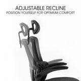 NNEDSZ FORTIA Ergonomic Office Desk Chair, Lumbar Support, Mesh Fabric, Adjustable Headrest, Retractable Armrests, Black