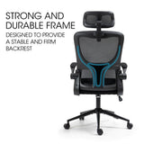NNEDSZ FORTIA Ergonomic Office Desk Chair, Lumbar Support, Mesh Fabric, Adjustable Headrest, Retractable Armrests, Black