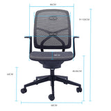 NNEDSZ FORTIA Ergonomic Office Desk Chair, Coolmesh Fabric, Adjustable Recline, Dark Grey Mesh/Black Frame