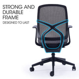 NNEDSZ FORTIA Ergonomic Office Desk Chair, Coolmesh Fabric, Adjustable Recline, Dark Grey Mesh/Black Frame